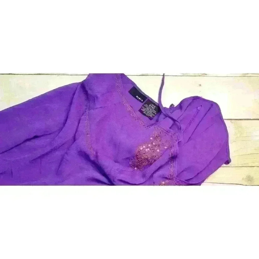 MIXIT Womans PURPLE Lined Camisole Top Side Zip LIGHTWEIGHT Shirt size Lg - Picture 5 of 5